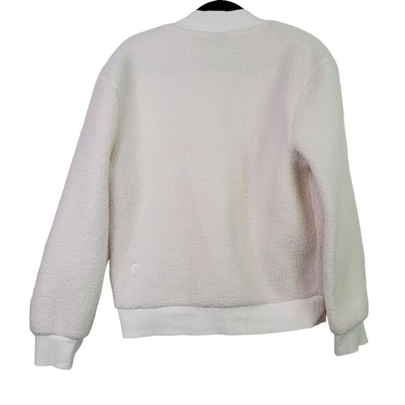 Zyia Active Women's Fleece Sherpa Teddy Flying V Full Zip White Jacket Size M - Picture 8 of 12